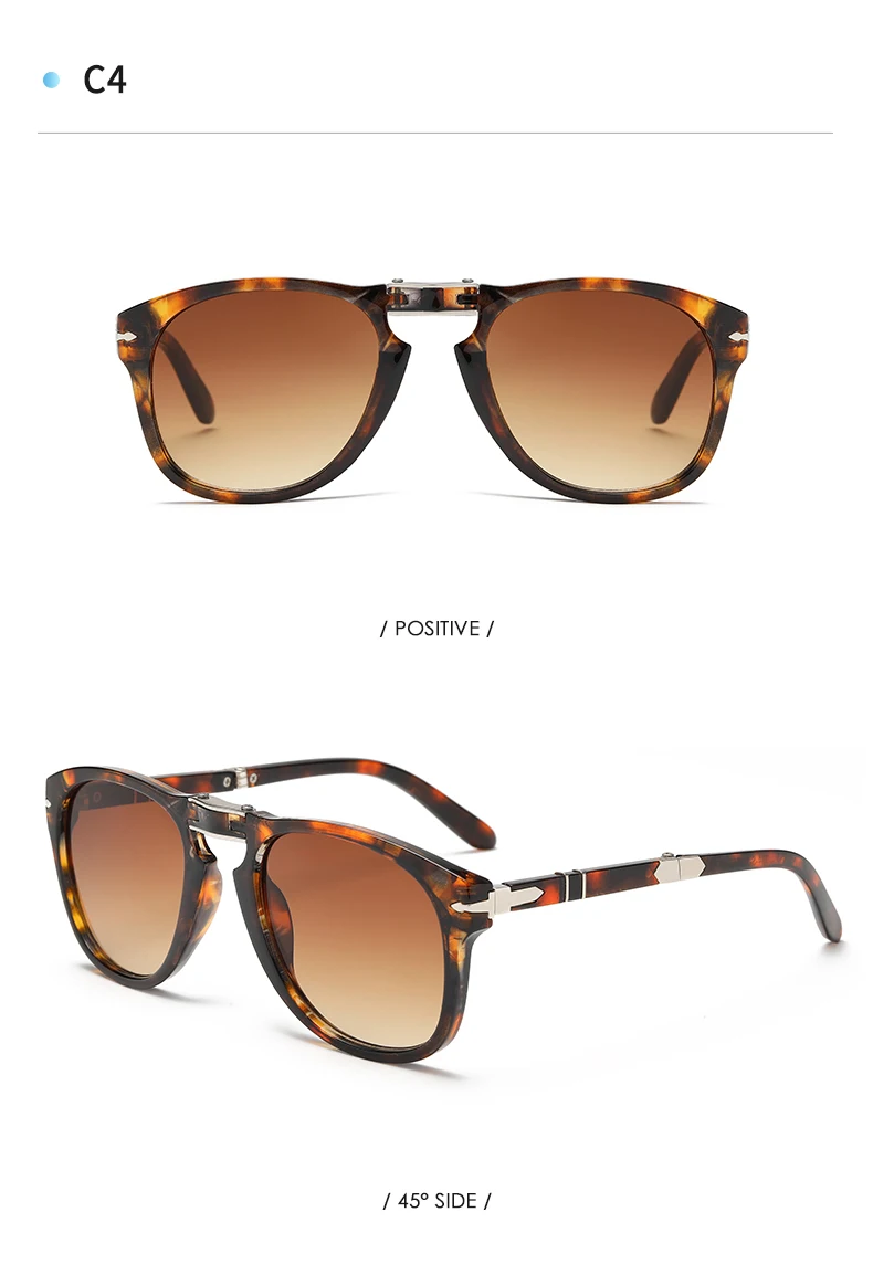 Popular Luxury Designer Folding Pilot Fashion Retro Extra-large Frame Women's Sunglasses UV400 High Quality