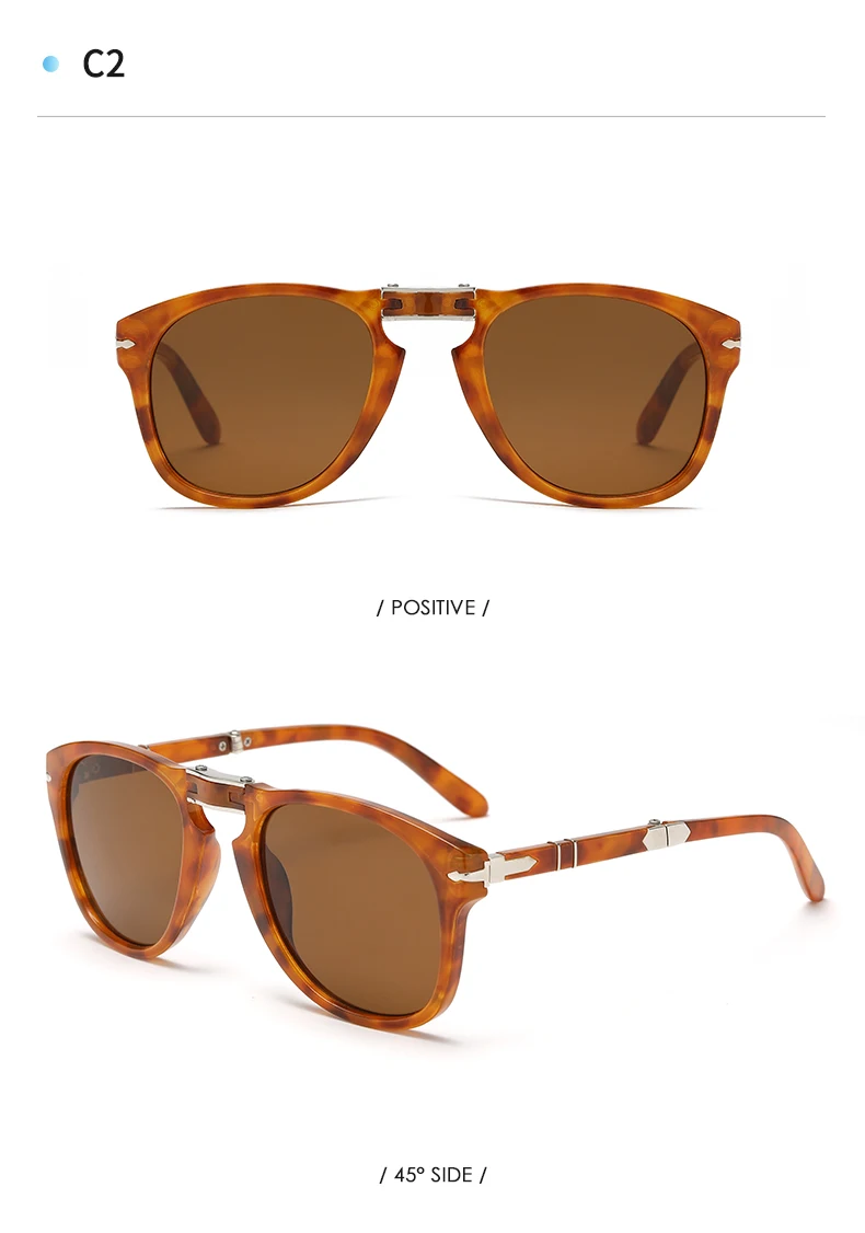 Popular Luxury Designer Folding Pilot Fashion Retro Extra-large Frame Women's Sunglasses UV400 High Quality