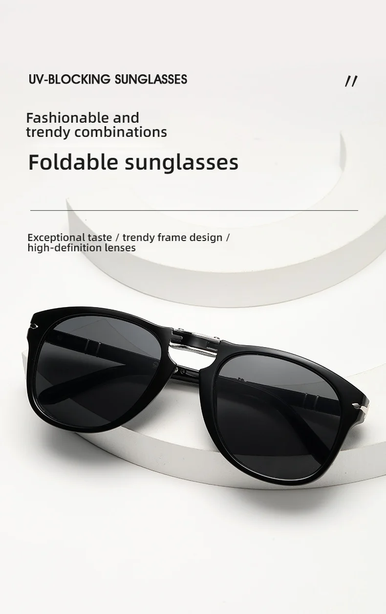 Popular Luxury Designer Folding Pilot Fashion Retro Extra-large Frame Women's Sunglasses UV400 High Quality