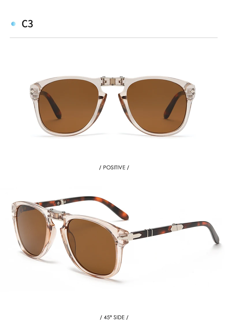 Popular Luxury Designer Folding Pilot Fashion Retro Extra-large Frame Women's Sunglasses UV400 High Quality