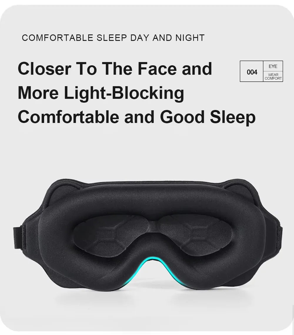 3D Contoured Sleep Eye Mask Weighted for Side Sleepers Soft Comfortable 100% Blockout No Eye Pressure Men Women