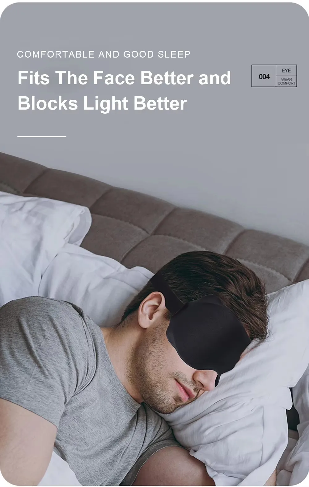 3D Contoured Sleep Eye Mask Weighted for Side Sleepers Soft Comfortable 100% Blockout No Eye Pressure Men Women