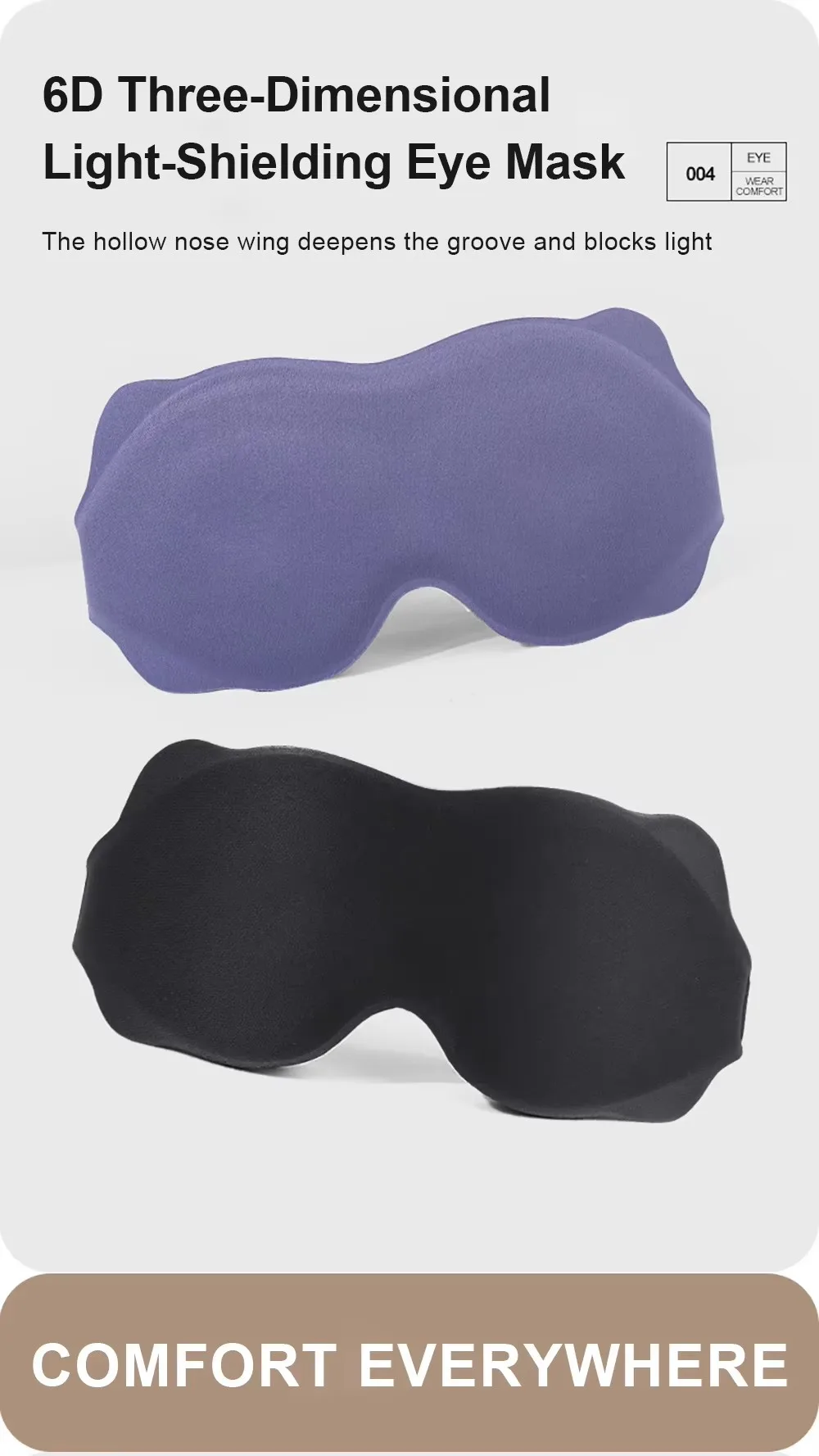 3D Contoured Sleep Eye Mask Weighted for Side Sleepers Soft Comfortable 100% Blockout No Eye Pressure Men Women