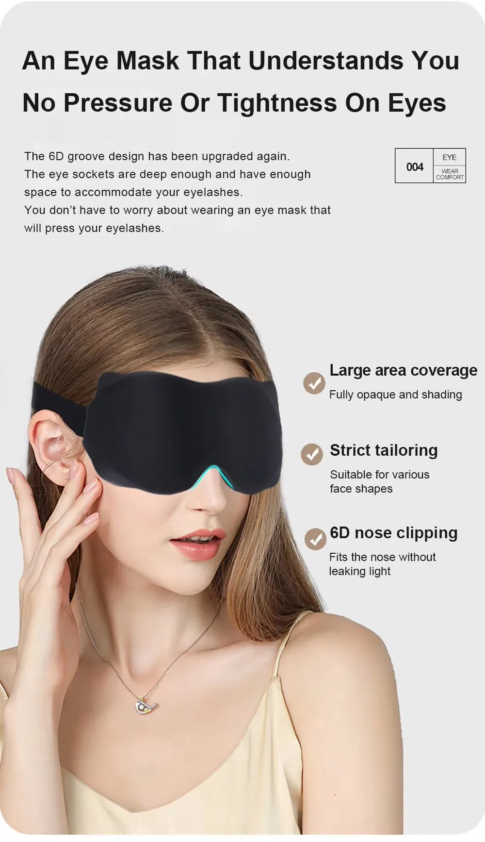 3D Contoured Sleep Eye Mask Weighted for Side Sleepers Soft Comfortable 100% Blockout No Eye Pressure Men Women
