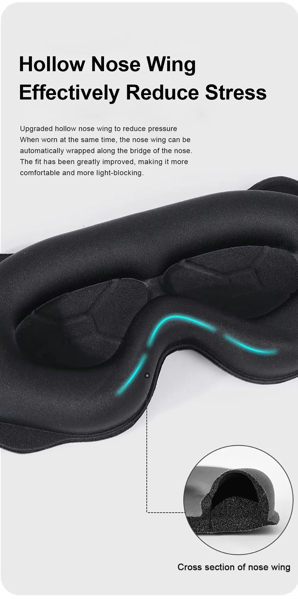 3D Contoured Sleep Eye Mask Weighted for Side Sleepers Soft Comfortable 100% Blockout No Eye Pressure Men Women