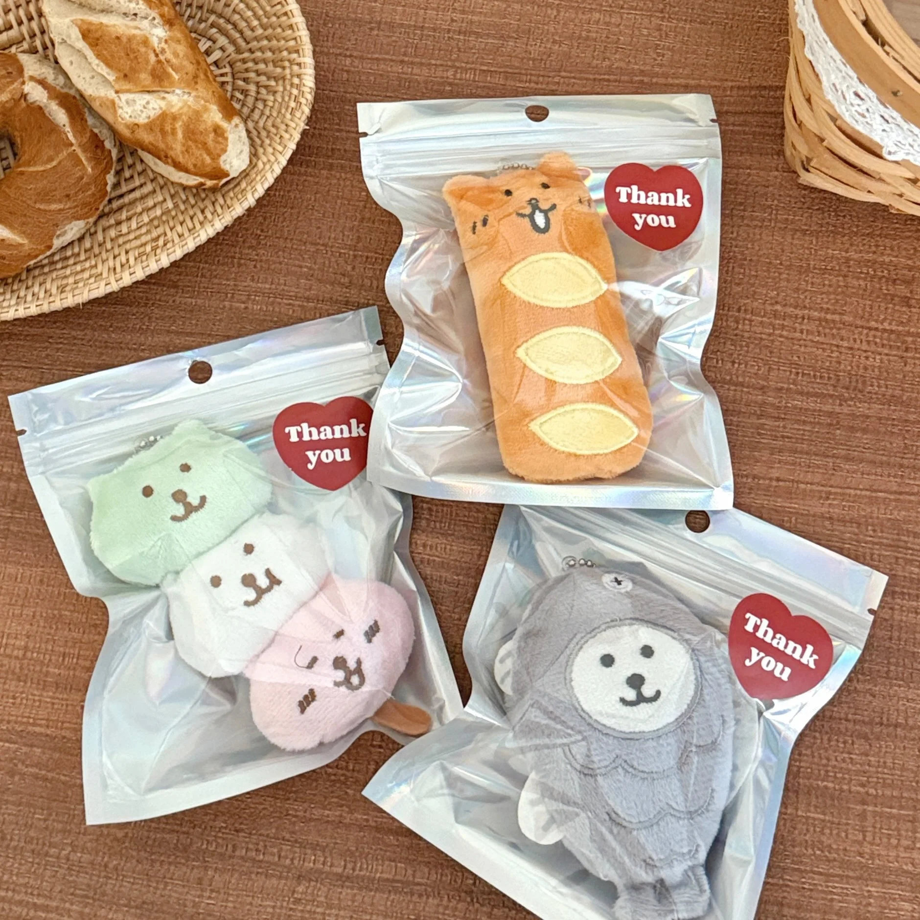1/3 Pcs Cute Food Pendant Creative Plush Pendant Bag Keychain Decorative Pendant
