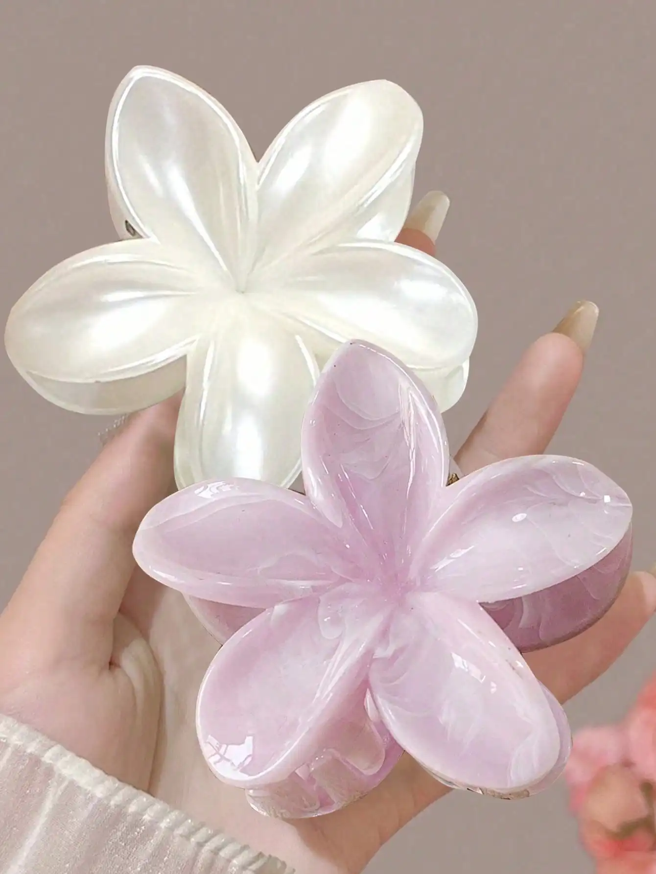 1/2 Pcs Fashion Simple Shiny Egg Flower Hair Claws For Women Girls Party Hair Accessories