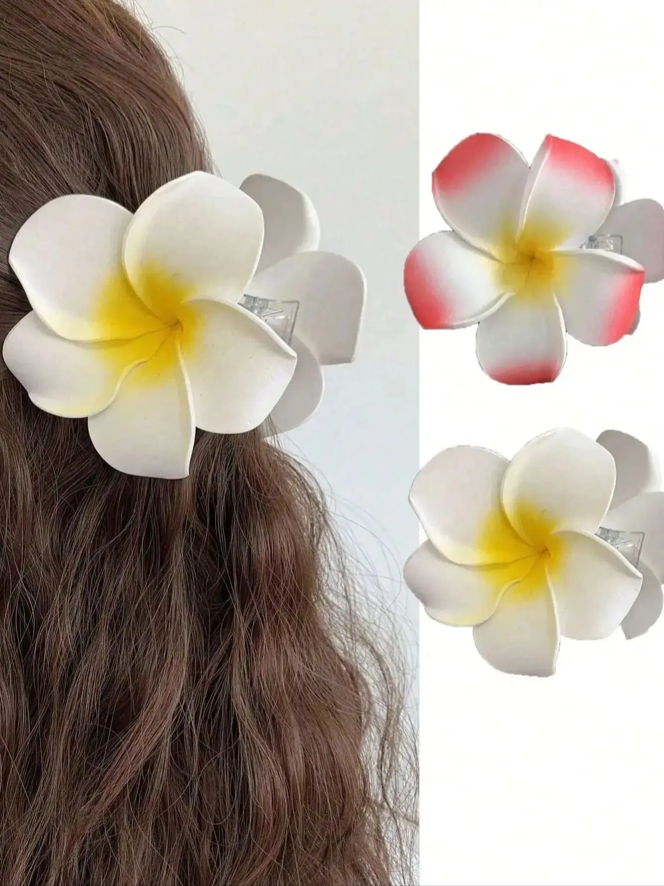 1/2 Pcs Fashion Simple Shiny Egg Flower Hair Claws For Women Girls Party Hair Accessories