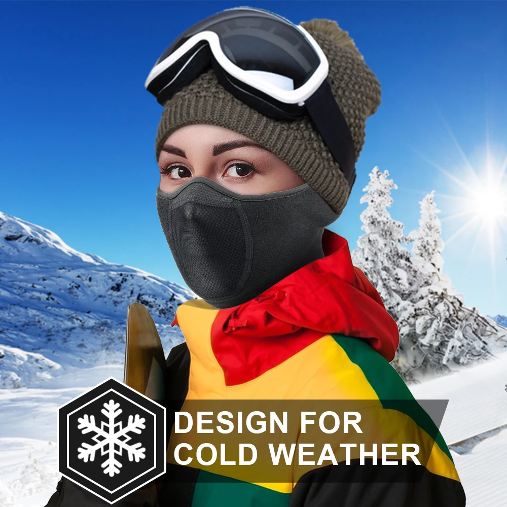Outdoor face mask cycling antifreeze head cover winter skiing face protection warm ear mask fleece windproof face mask