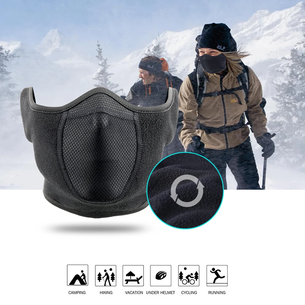 Outdoor face mask cycling antifreeze head cover winter skiing face protection warm ear mask fleece windproof face mask