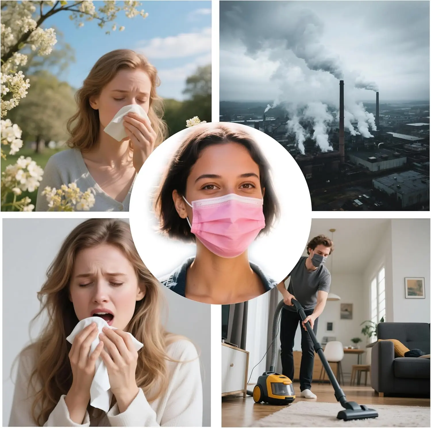 100pcs pink disposable 3-layer protective mask with adjustable nose tip-breathable, lightweight, very suitable for outdoor activ