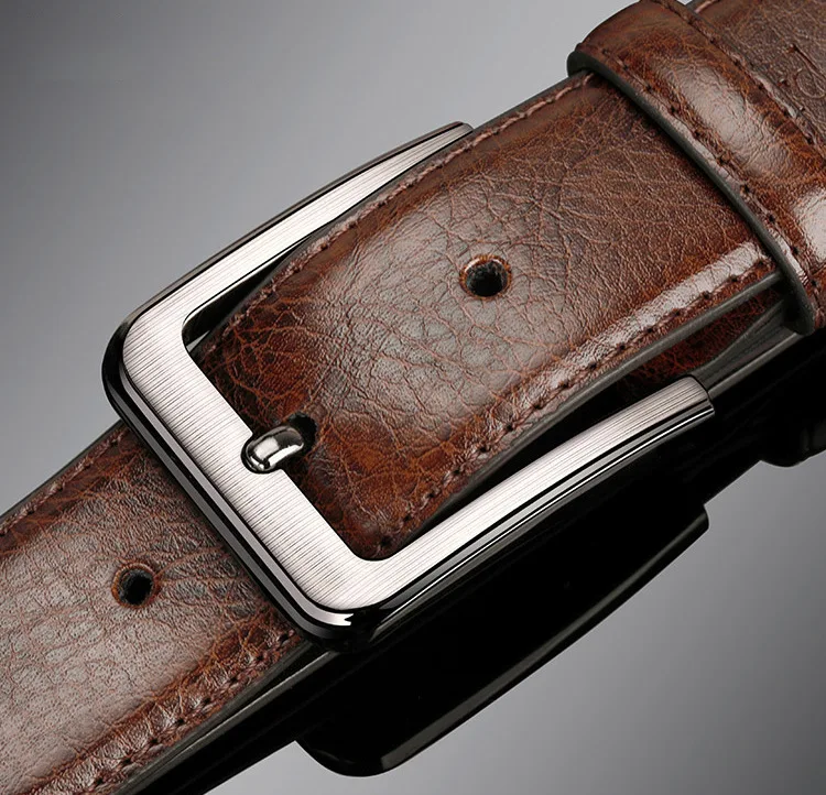 High-quality Genuine Leather Men's Belt with Buckle, Casual and Business Belt, Masculine Design, Fashion Novelty 2