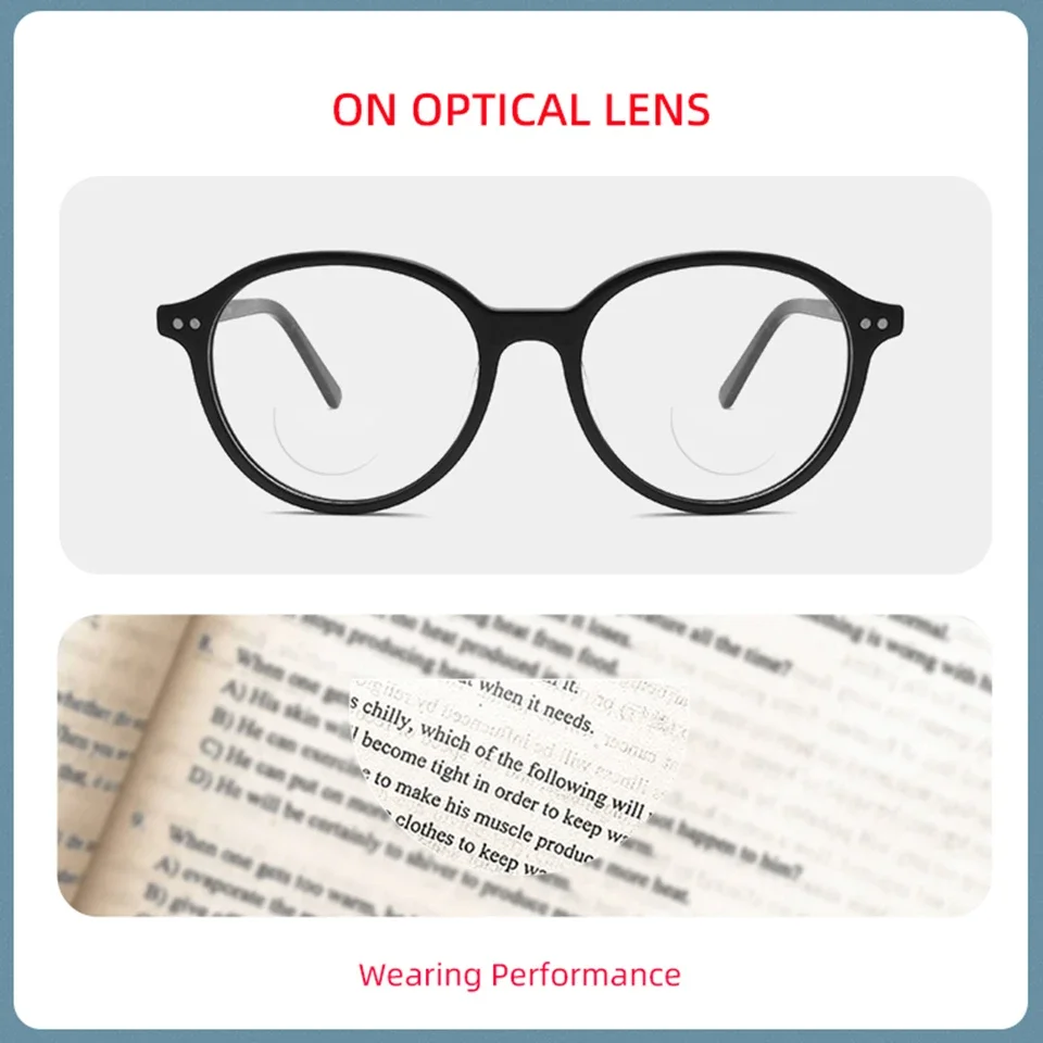 BEGREAT 2pcs Stick-on Reading Glasses Lens Liquid Silicone Bifocal Presbyopic Lenses Magnification Bifocal Lenses +100 to +600