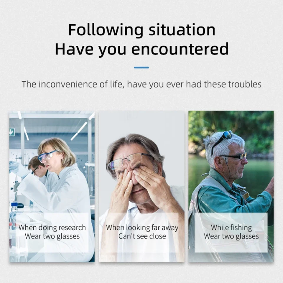 BEGREAT 2pcs Stick-on Reading Glasses Lens Liquid Silicone Bifocal Presbyopic Lenses Magnification Bifocal Lenses +100 to +600