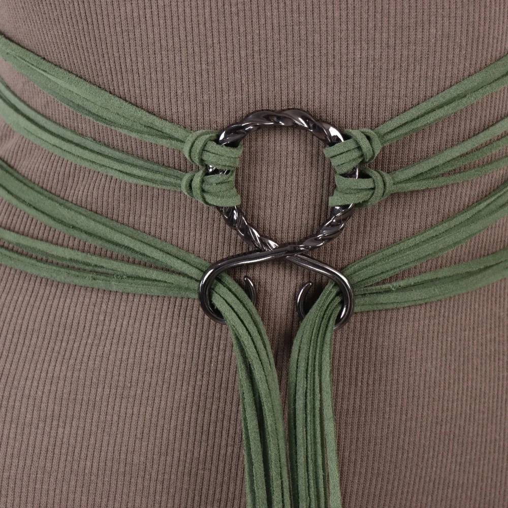 Women'S Vintage Bohemian Long Rope Belt - Adjustable Braided Waist Cinch with Fringe & Loop Knot, Handcrafted Look for Halloween