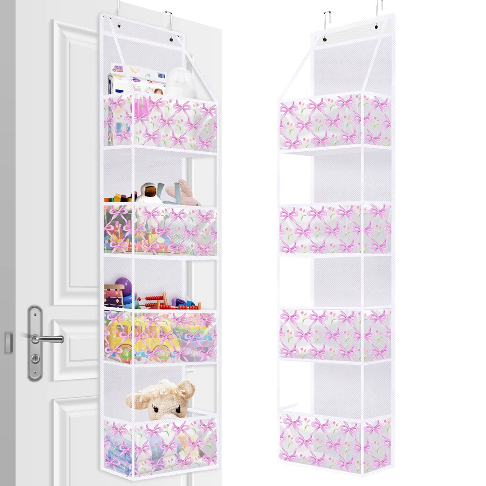 4/6-Tier Hanging Storage Bag Foldable Organizer Over-The-Door Holder For Hair Accessories Snacks Toys Clothes Storage Holder