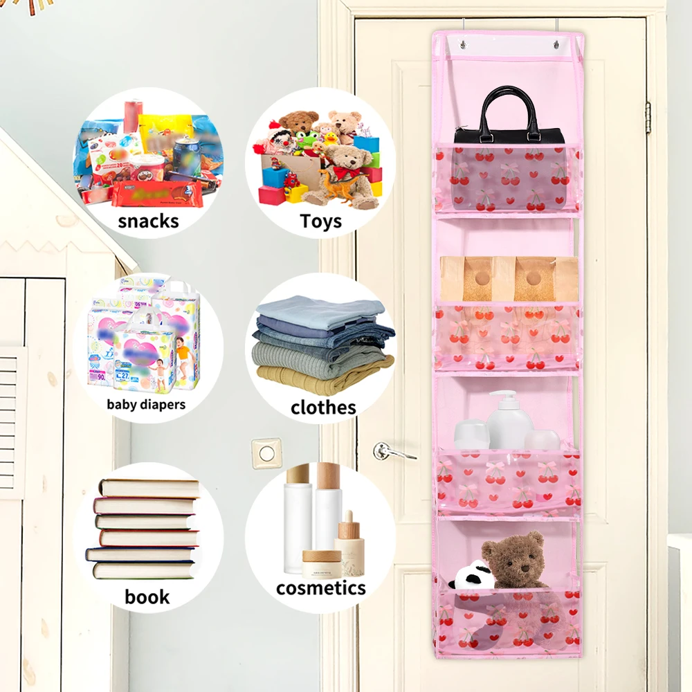 4/6-Tier Hanging Storage Bag Foldable Organizer Over-The-Door Holder For Hair Accessories Snacks Toys Clothes Storage Holder