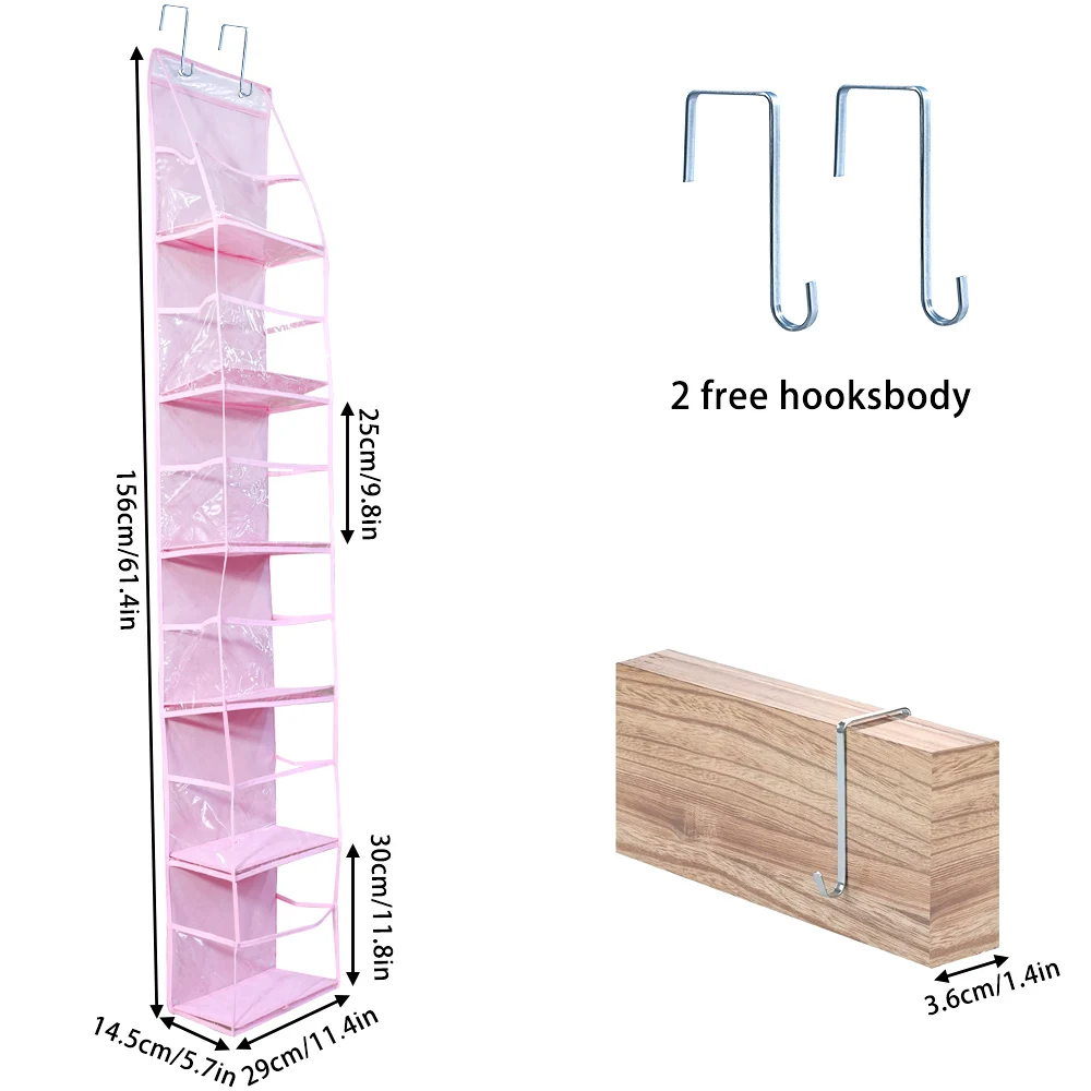 4/6-Tier Hanging Storage Bag Foldable Organizer Over-The-Door Holder For Hair Accessories Snacks Toys Clothes Storage Holder