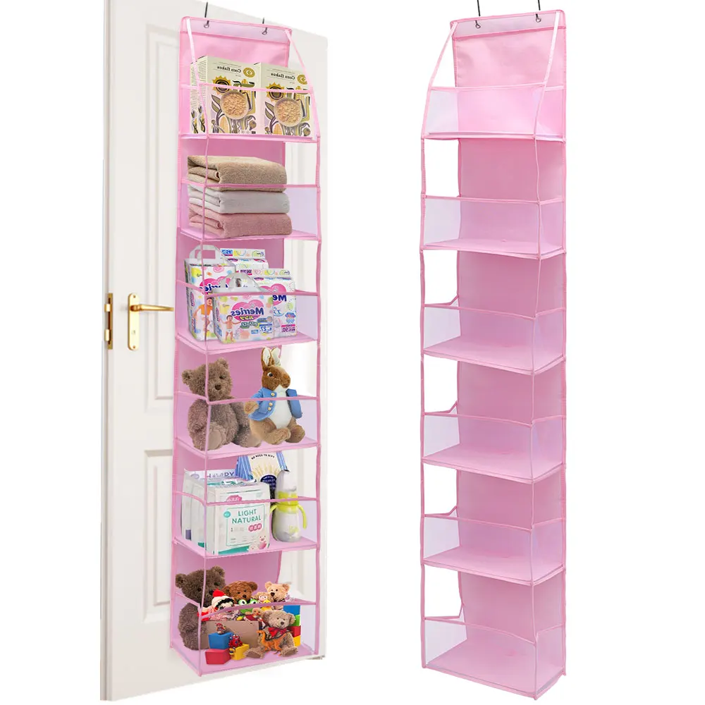 4/6-Tier Hanging Storage Bag Foldable Organizer Over-The-Door Holder For Hair Accessories Snacks Toys Clothes Storage Holder