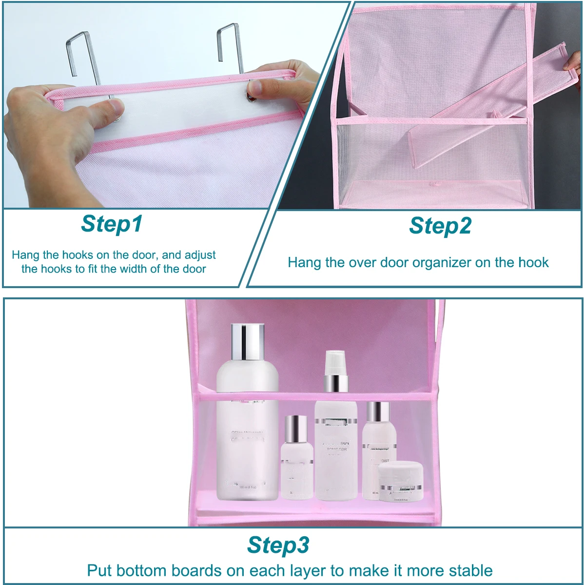 4/6-Tier Hanging Storage Bag Foldable Organizer Over-The-Door Holder For Hair Accessories Snacks Toys Clothes Storage Holder