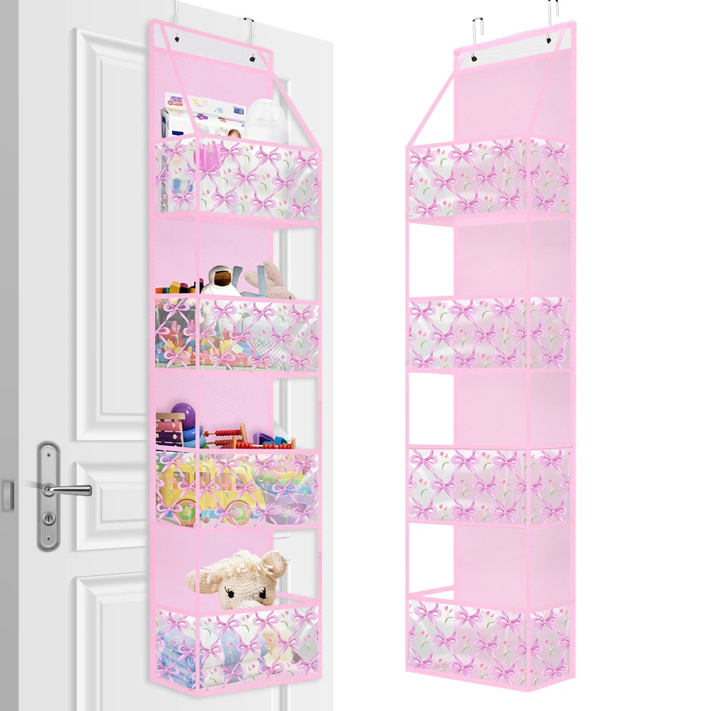 4/6-Tier Hanging Storage Bag Foldable Organizer Over-The-Door Holder For Hair Accessories Snacks Toys Clothes Storage Holder