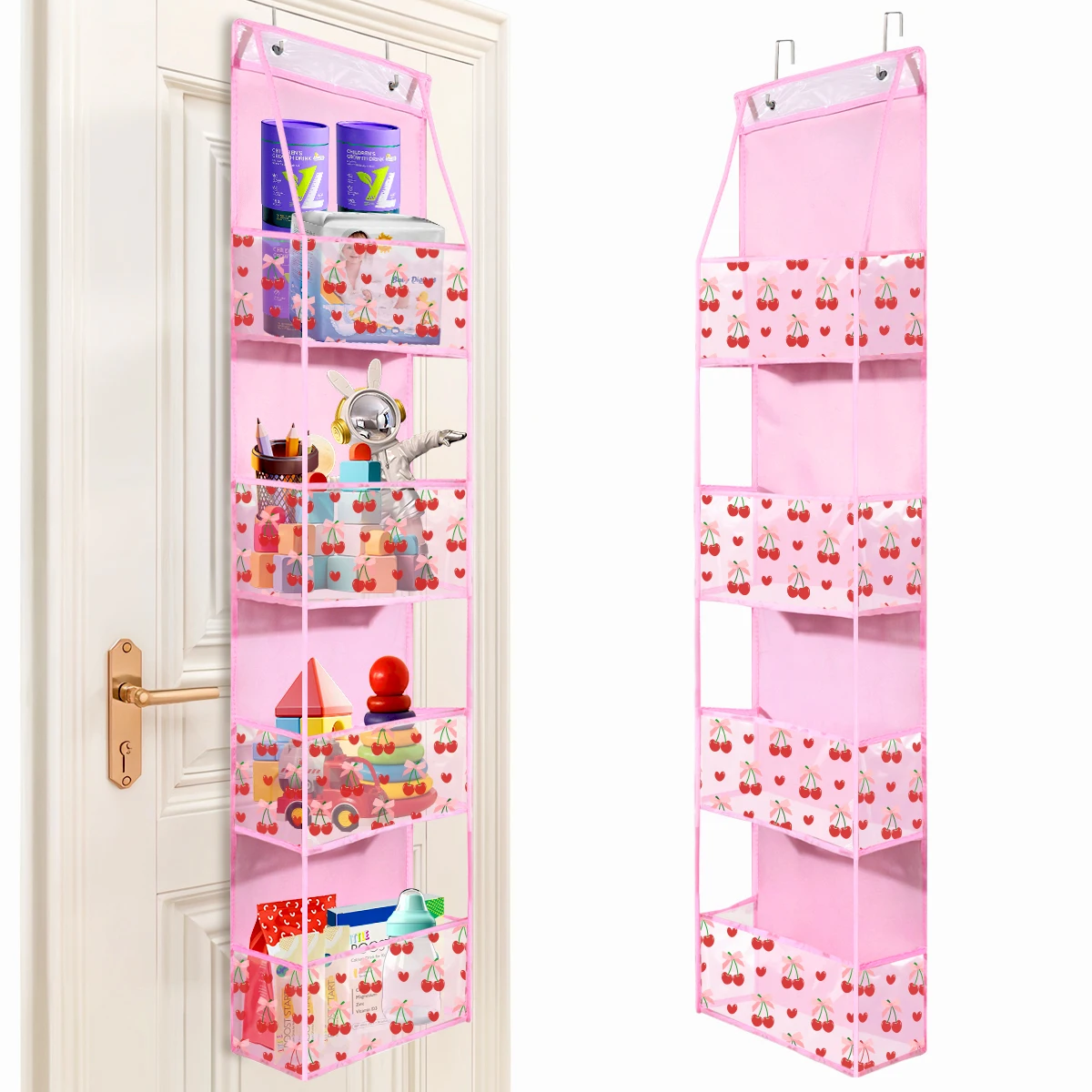 4/6-Tier Hanging Storage Bag Foldable Organizer Over-The-Door Holder For Hair Accessories Snacks Toys Clothes Storage Holder