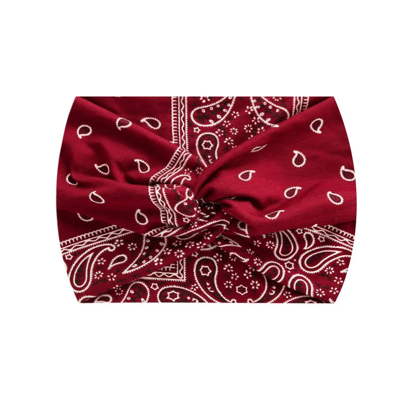 Widening 18CM Stretch Printed Sports Sweatband Headband Headscarf Hairband Hair Tie Hair Accessories