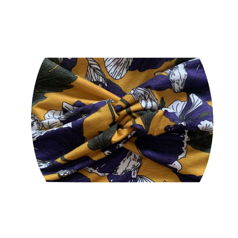 Widening 18CM Stretch Printed Sports Sweatband Headband Headscarf Hairband Hair Tie Hair Accessories