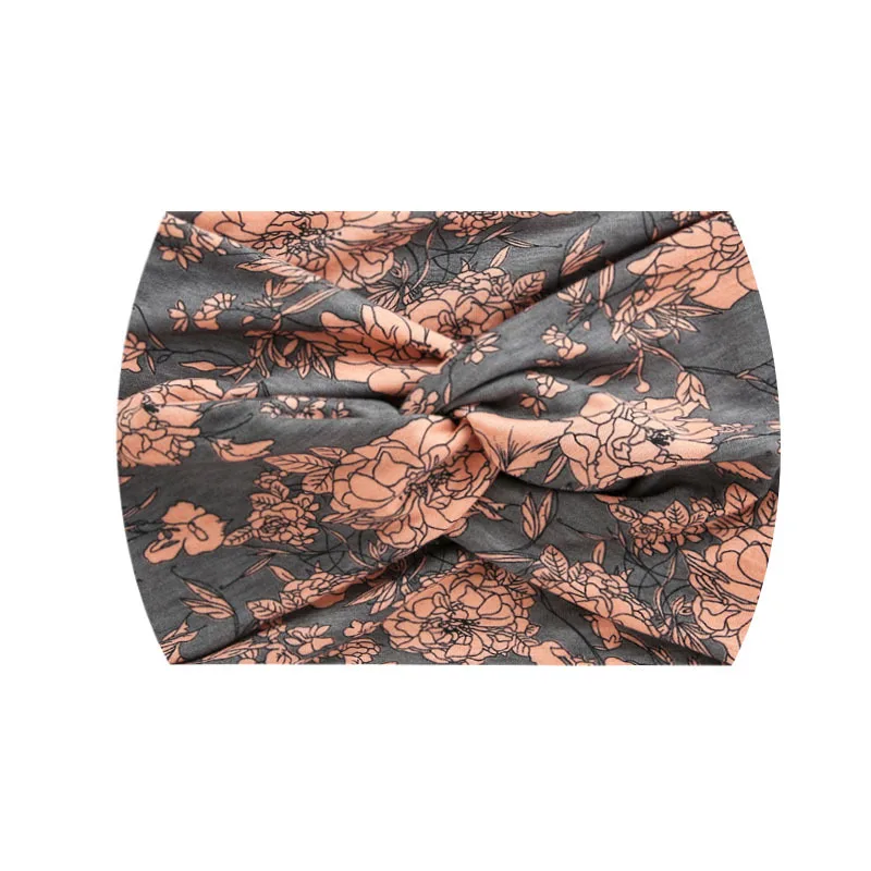 Widening 18CM Stretch Printed Sports Sweatband Headband Headscarf Hairband Hair Tie Hair Accessories