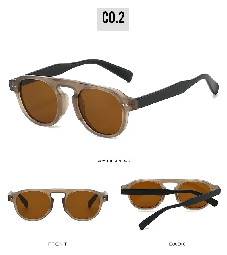 New Arrival TR90 Sunglasses Women Men Pilot Style Retro Sun Glasses UV400 Driving Travel Rivets Decoration Shades