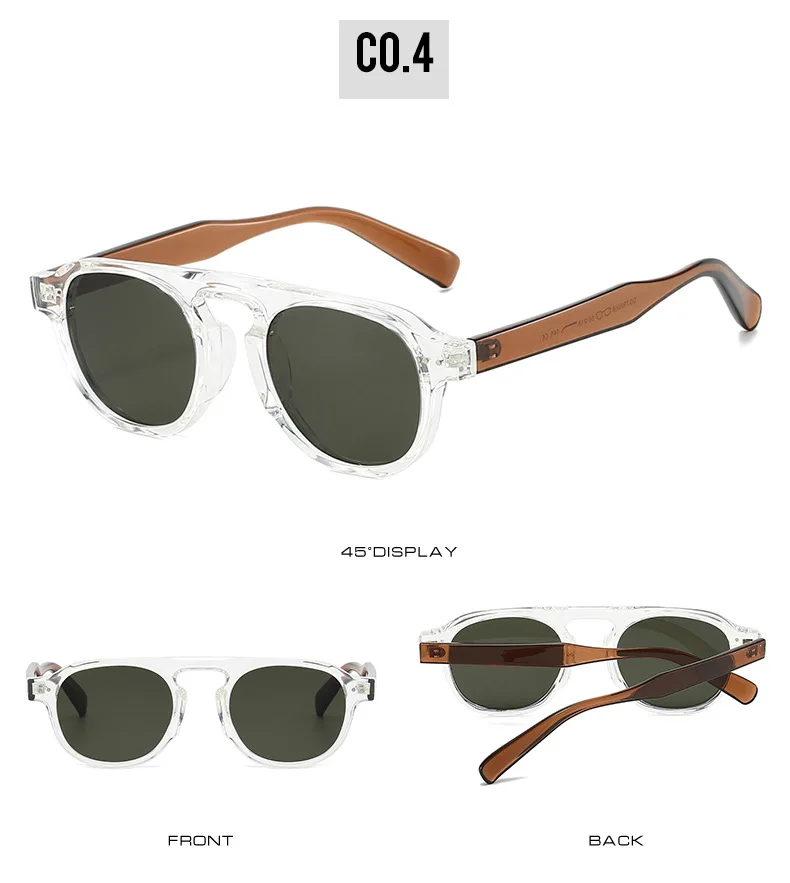 New Arrival TR90 Sunglasses Women Men Pilot Style Retro Sun Glasses UV400 Driving Travel Rivets Decoration Shades
