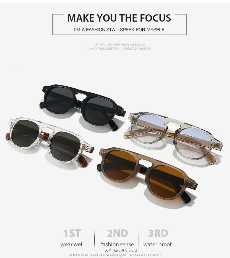 New Arrival TR90 Sunglasses Women Men Pilot Style Retro Sun Glasses UV400 Driving Travel Rivets Decoration Shades