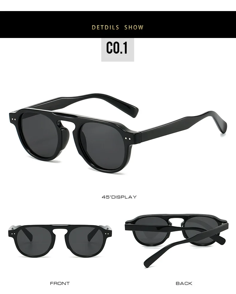 New Arrival TR90 Sunglasses Women Men Pilot Style Retro Sun Glasses UV400 Driving Travel Rivets Decoration Shades