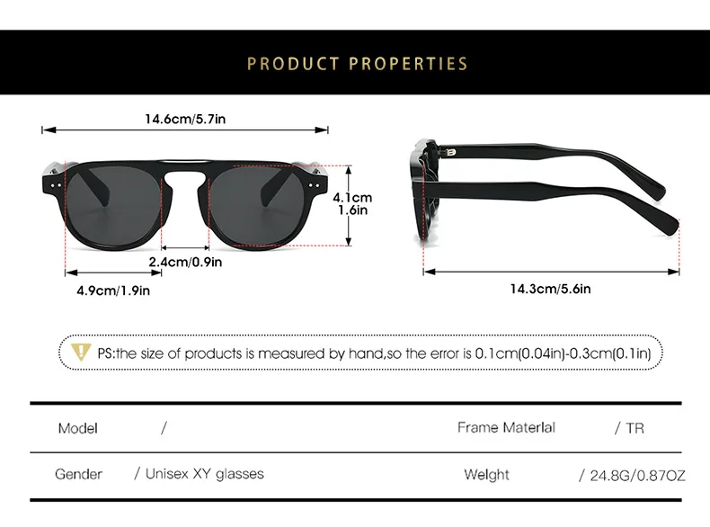 New Arrival TR90 Sunglasses Women Men Pilot Style Retro Sun Glasses UV400 Driving Travel Rivets Decoration Shades