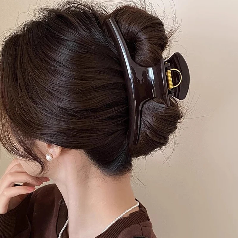 Elegant Solid 5.91in Large Hair Claw For Women Hair Ornament Long Thick Hair Hold Headband Claw Clip Hair Clip Hair Accessories