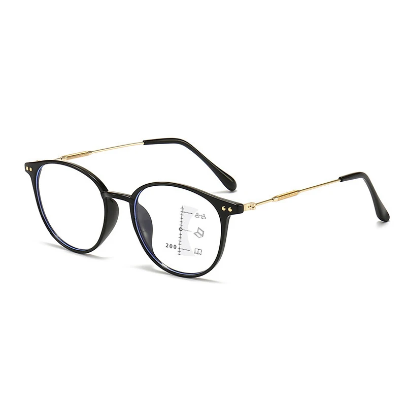 Luxury Near and Far Multifocal Glasses Unisex Anti-blue Light Reading Glasses Diopters Women Men Ultralight Hyperopia 0 To +4.0
