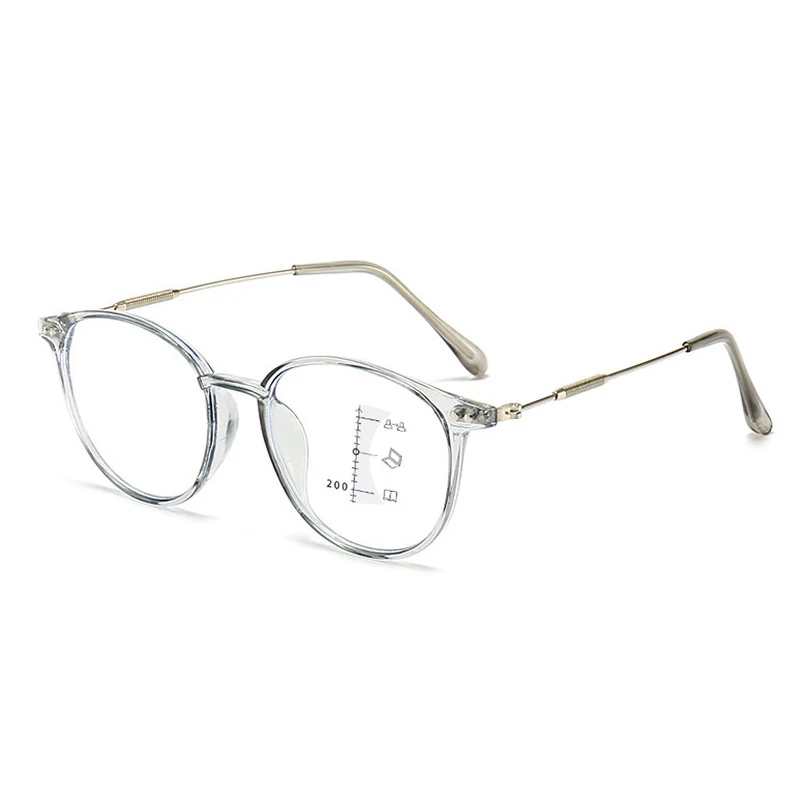 Luxury Near and Far Multifocal Glasses Unisex Anti-blue Light Reading Glasses Diopters Women Men Ultralight Hyperopia 0 To +4.0