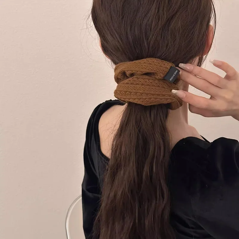 Vintage Knitting Pattern Large Intestine Scrunchie For Women Girls Sweet Hair Band Hair Tie Rubber Band Fashion Hair Accessories