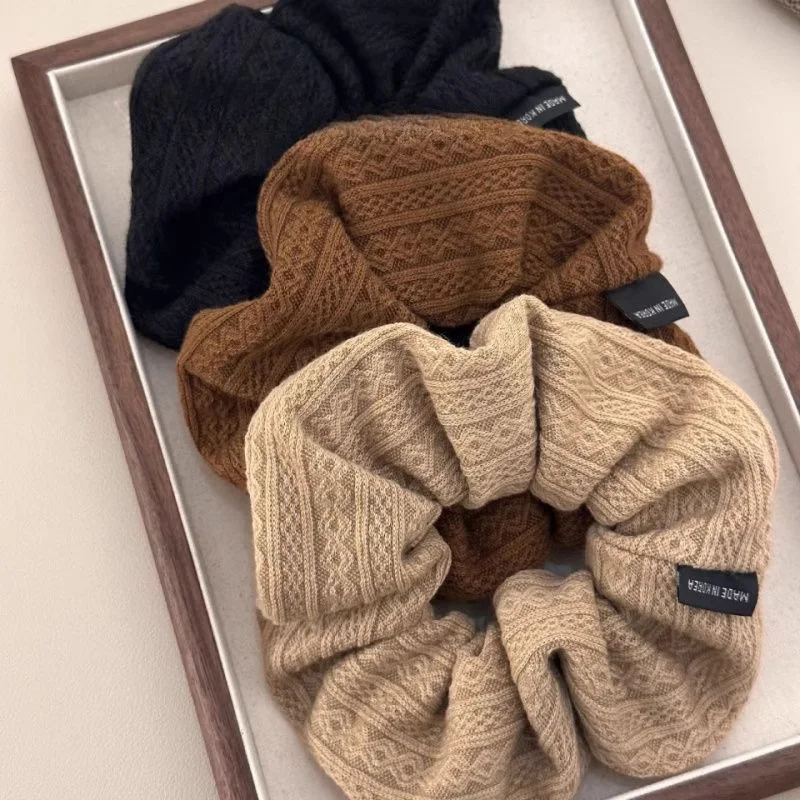 Vintage Knitting Pattern Large Intestine Scrunchie For Women Girls Sweet Hair Band Hair Tie Rubber Band Fashion Hair Accessories