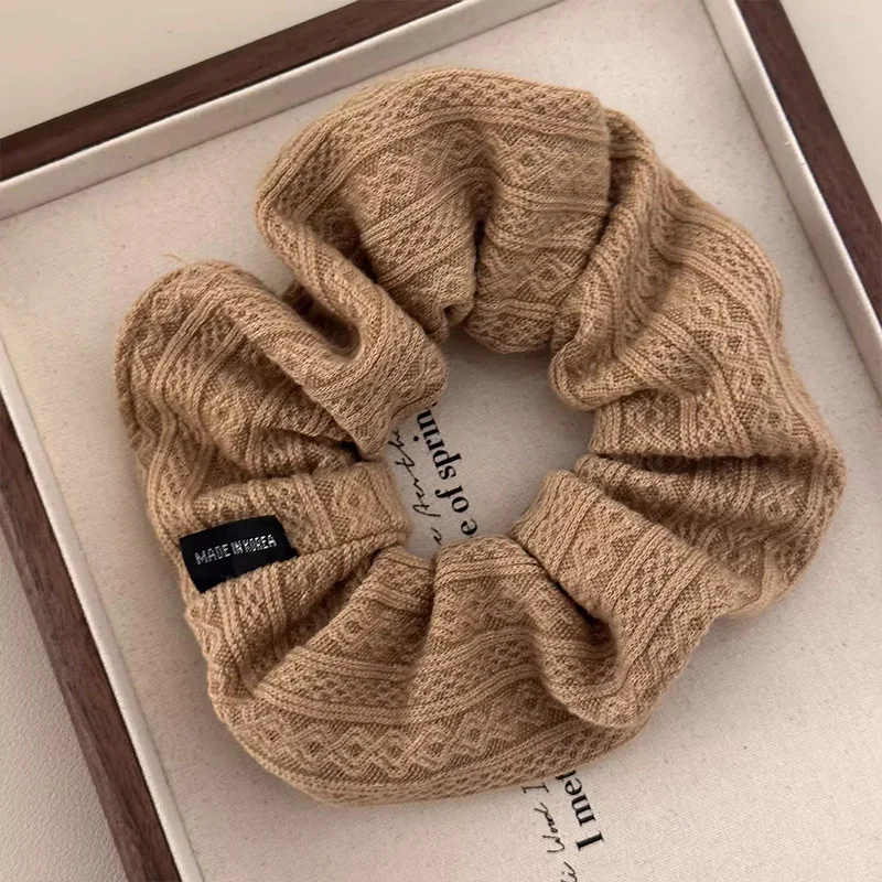 Vintage Knitting Pattern Large Intestine Scrunchie For Women Girls Sweet Hair Band Hair Tie Rubber Band Fashion Hair Accessories