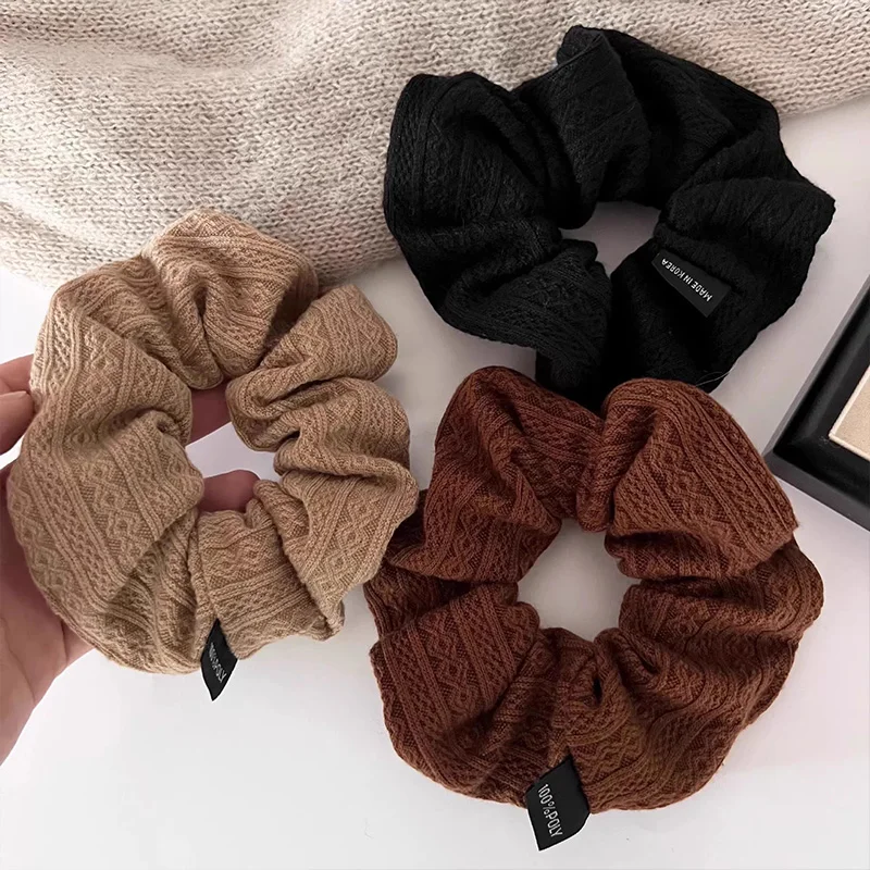 Vintage Knitting Pattern Large Intestine Scrunchie For Women Girls Sweet Hair Band Hair Tie Rubber Band Fashion Hair Accessories