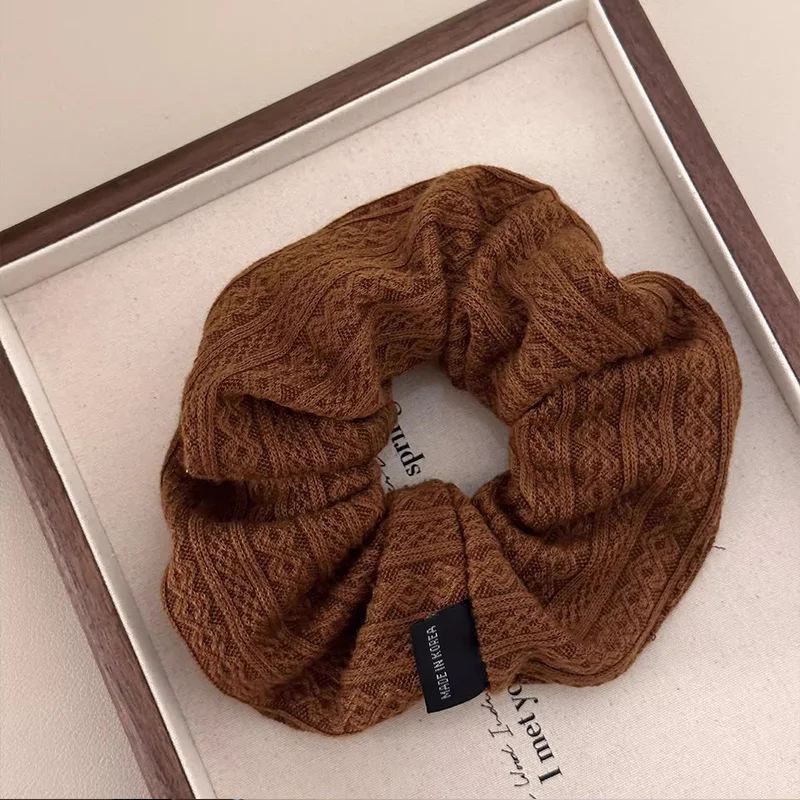 Vintage Knitting Pattern Large Intestine Scrunchie For Women Girls Sweet Hair Band Hair Tie Rubber Band Fashion Hair Accessories