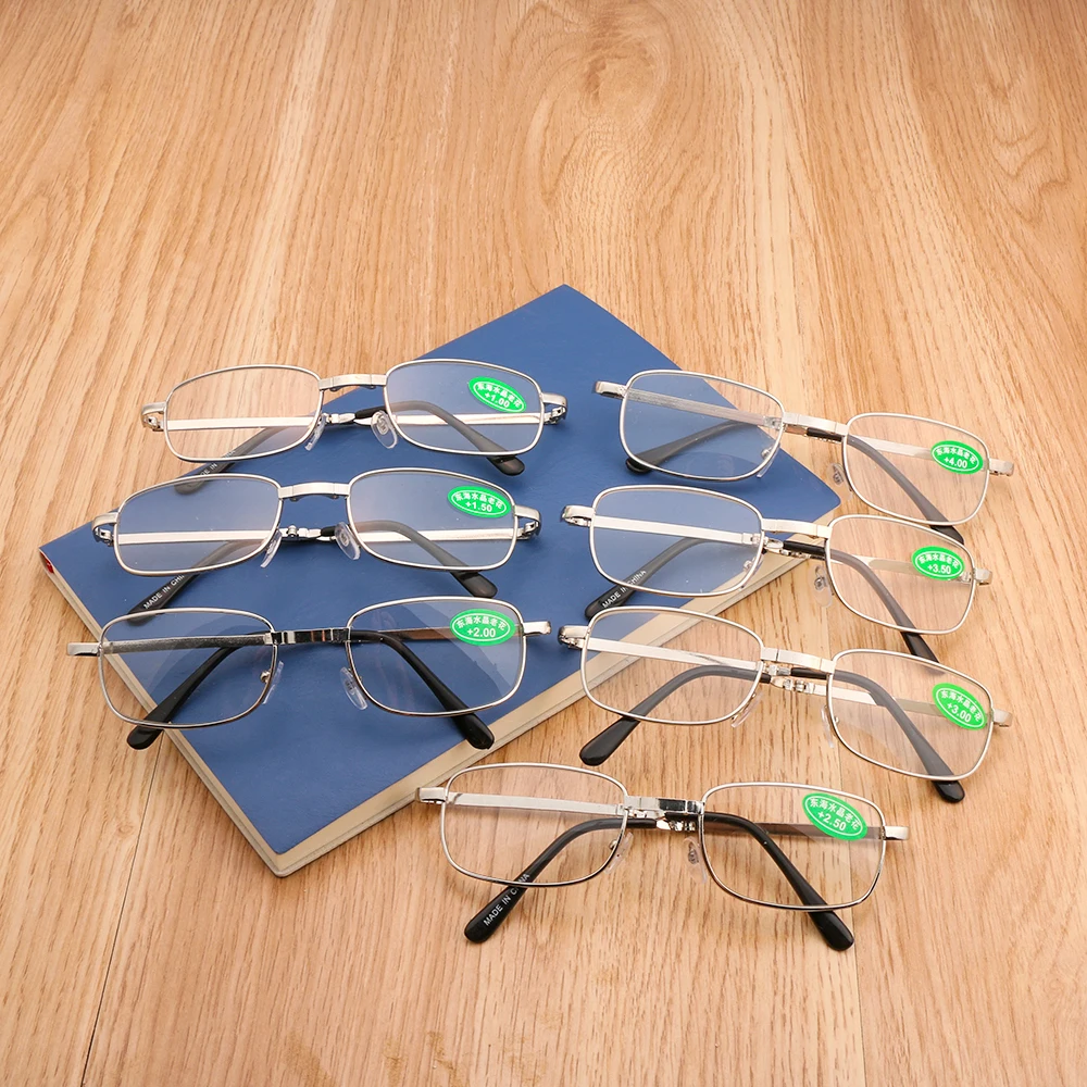 Retro Design Reading Glasses Men Women Folding Spectacles Spectacles Frame Silver Metal Glasses +1.0 +1.5 +2.0 +2.5 +3.0 +3.5 +4