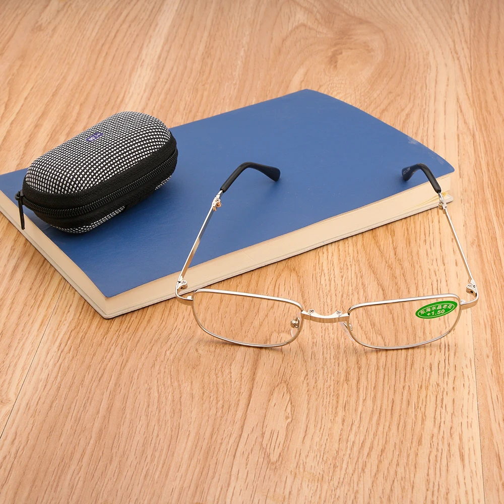Retro Design Reading Glasses Men Women Folding Spectacles Spectacles Frame Silver Metal Glasses +1.0 +1.5 +2.0 +2.5 +3.0 +3.5 +4