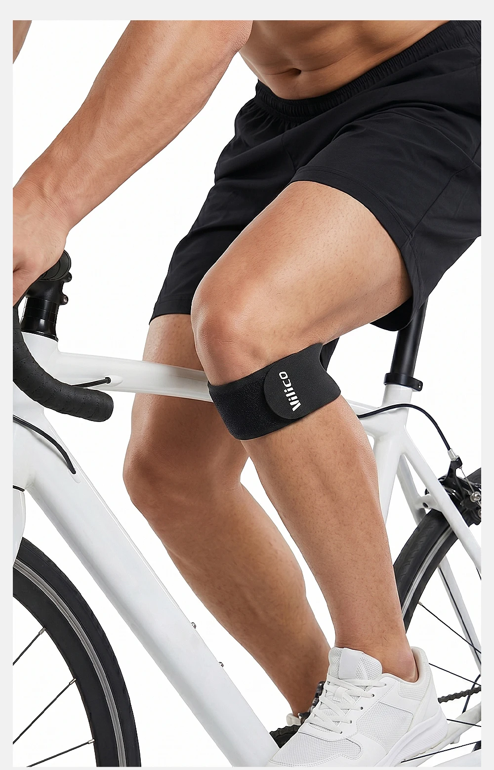1Pc Patellar Tendon Band, Vilico Ultra Thin 0.9mm Anti-slip Adjustable Compression Knee Strap for Running Cycling Workout, Unise