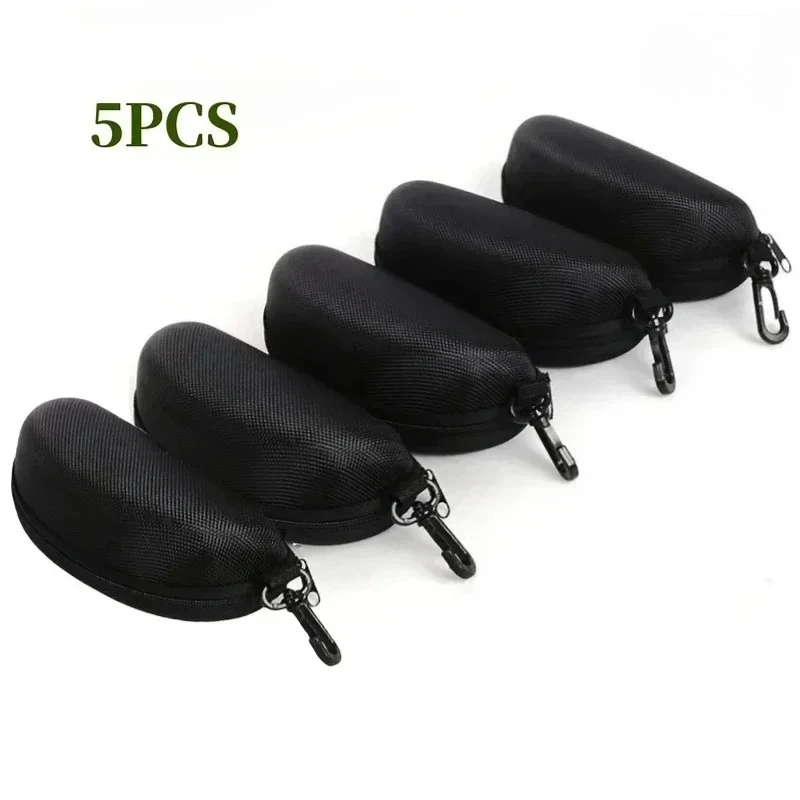 5pack Portable Zipper Sunglasses Protector Box Eye Glasses Case Box Travel Pack Glasses Case Accessories with Hook