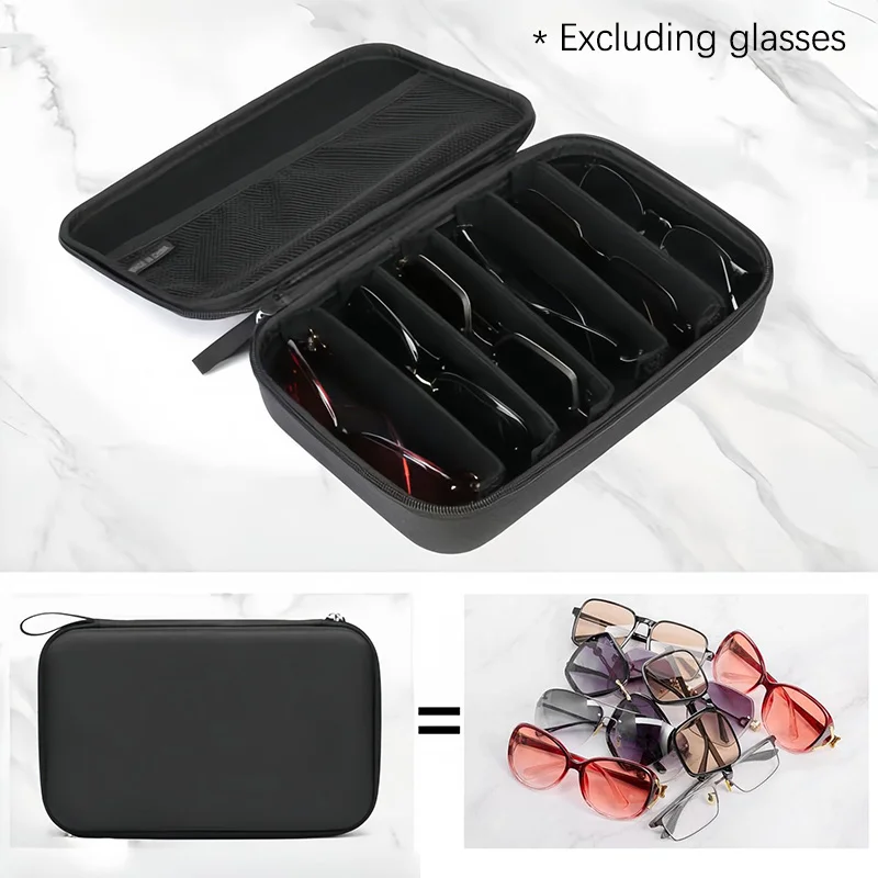 6/7 Compartment Adjustable Glasses Storage Box | Portable Glasses Organizer and Travel Storage Rack Estuche Para Gafas
