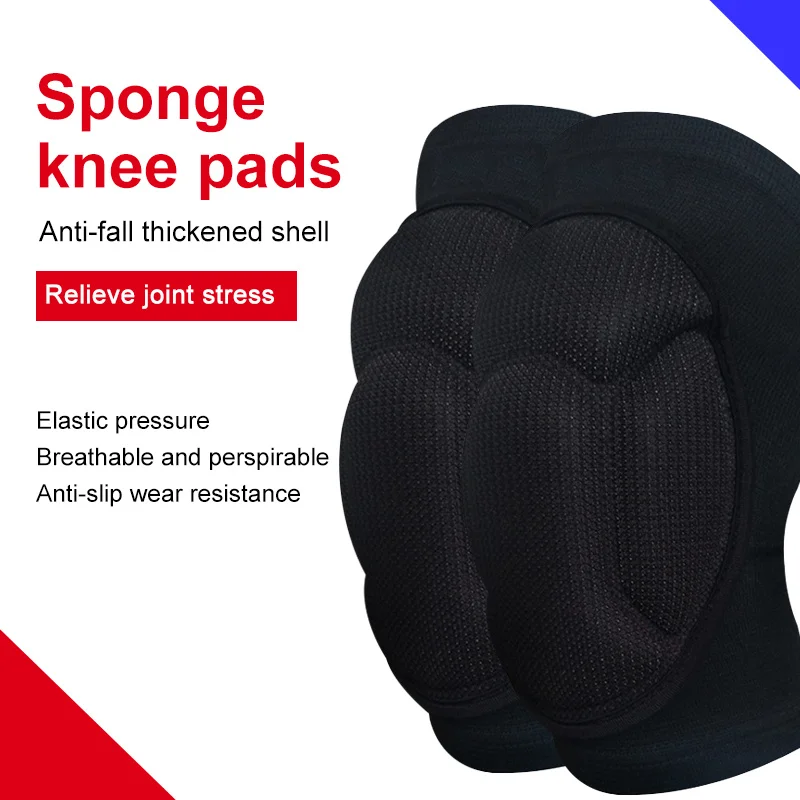 1Pair Knee Pads Thicken Sponge Volleyball Dancing Knee Protective Brace Gym Fitness Non Slip Unisex Basketball Yoga Knee Pads