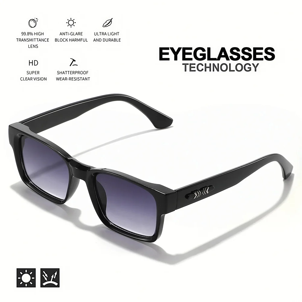3PCS Unisex Retro Punk Fashion Sunglasses Square UV400 Protective Frame Glasses for Outdoor Adventures Casual Style Men Goggle