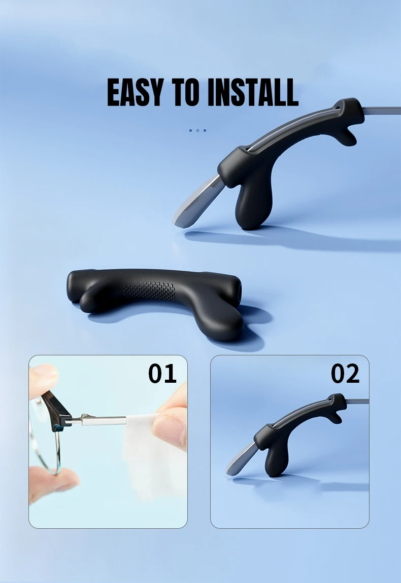 20 PCS Silicone Anti-slip Ear Hooks for Glasses Gun Shape Soft Eyeglass Ear Grips Protector Prevent Slipping 10 Pairs Pack